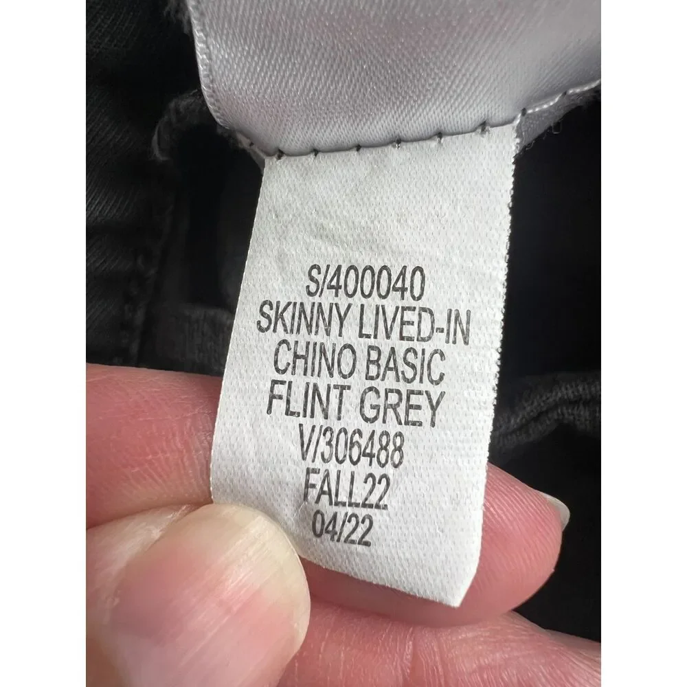 Banana Republic Men's Skinny Lived-In Chino Pants Flint Grey Size 32 x 34